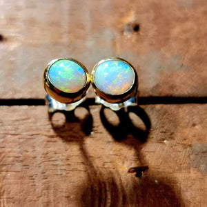 Coober Pedy Opal Gold Earrings 064E
