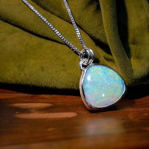 Coober Pedy Ocean Opal Silver Pendant 084H