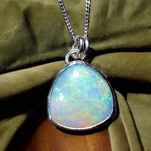Coober Pedy Ocean Opal Silver Pendant 084H