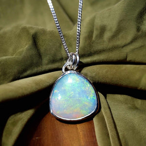 Coober Pedy Ocean Opal Silver Pendant 084H