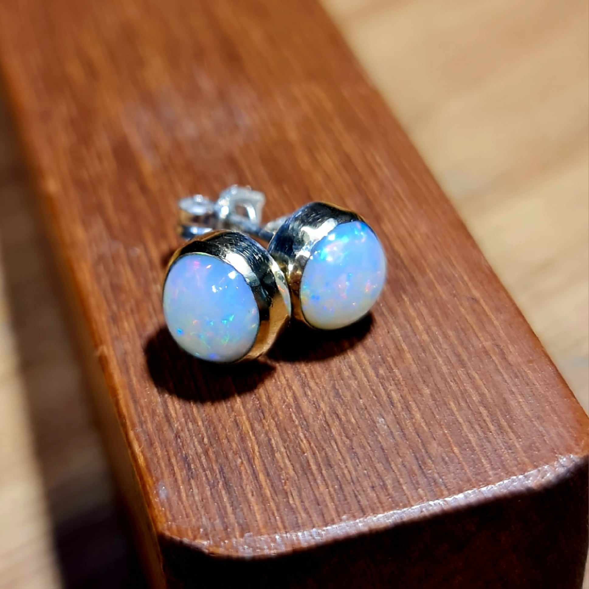 Coober Pedy Opal Gold Earrings 079A