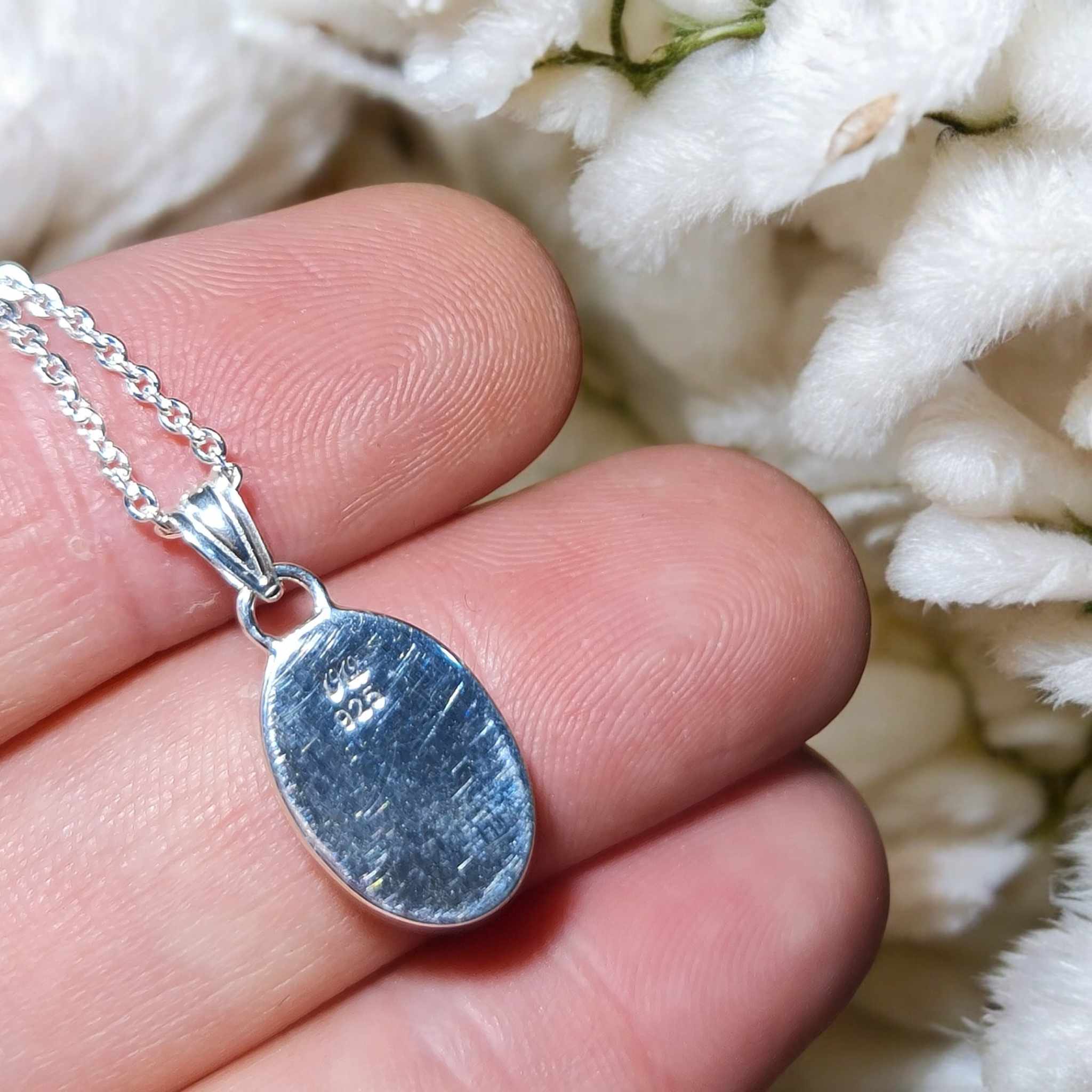 Coober Pedy White Opal Silver Pendant 074H