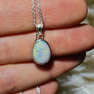 Coober Pedy White Opal Silver Pendant 074H