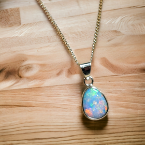 9ct Gold Coober Pedy Crystal Opal Pendant