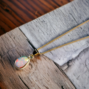 9ct Gold Coober Pedy Crystal Opal Pendant