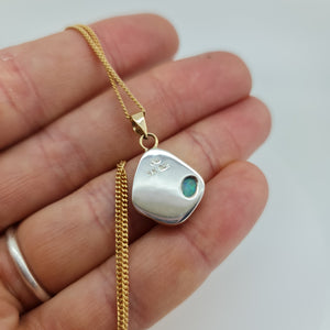 9ct Gold Coober Pedy Olympic Opal Pendant 084B
