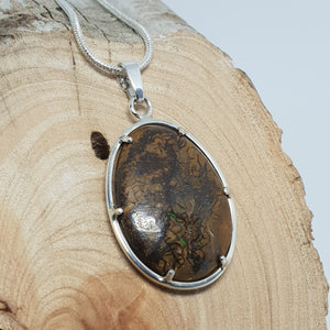 QLD Boulder Opal Silver Pendant 015L1