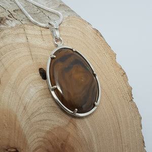 QLD Boulder Opal Silver Pendant 015L1