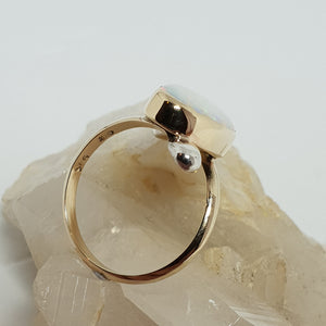 Tiger stripes Coober Pedy Crystal Opal Ring 045X1