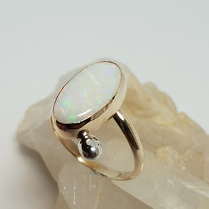 Tiger stripes Coober Pedy Crystal Opal Ring 045X1