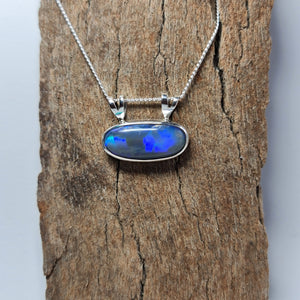 Semi Black Crystal Opal Pendant 080B