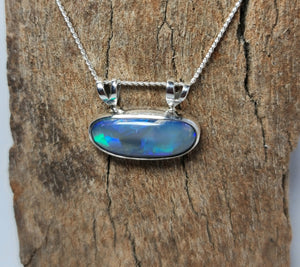 Semi Black Crystal Opal Pendant 080B