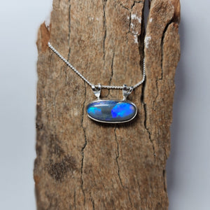 Semi Black Crystal Opal Pendant 080B