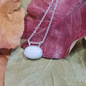 White Coober Pedy Opal Pendant 002F