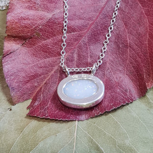 White Coober Pedy Opal Pendant 002F
