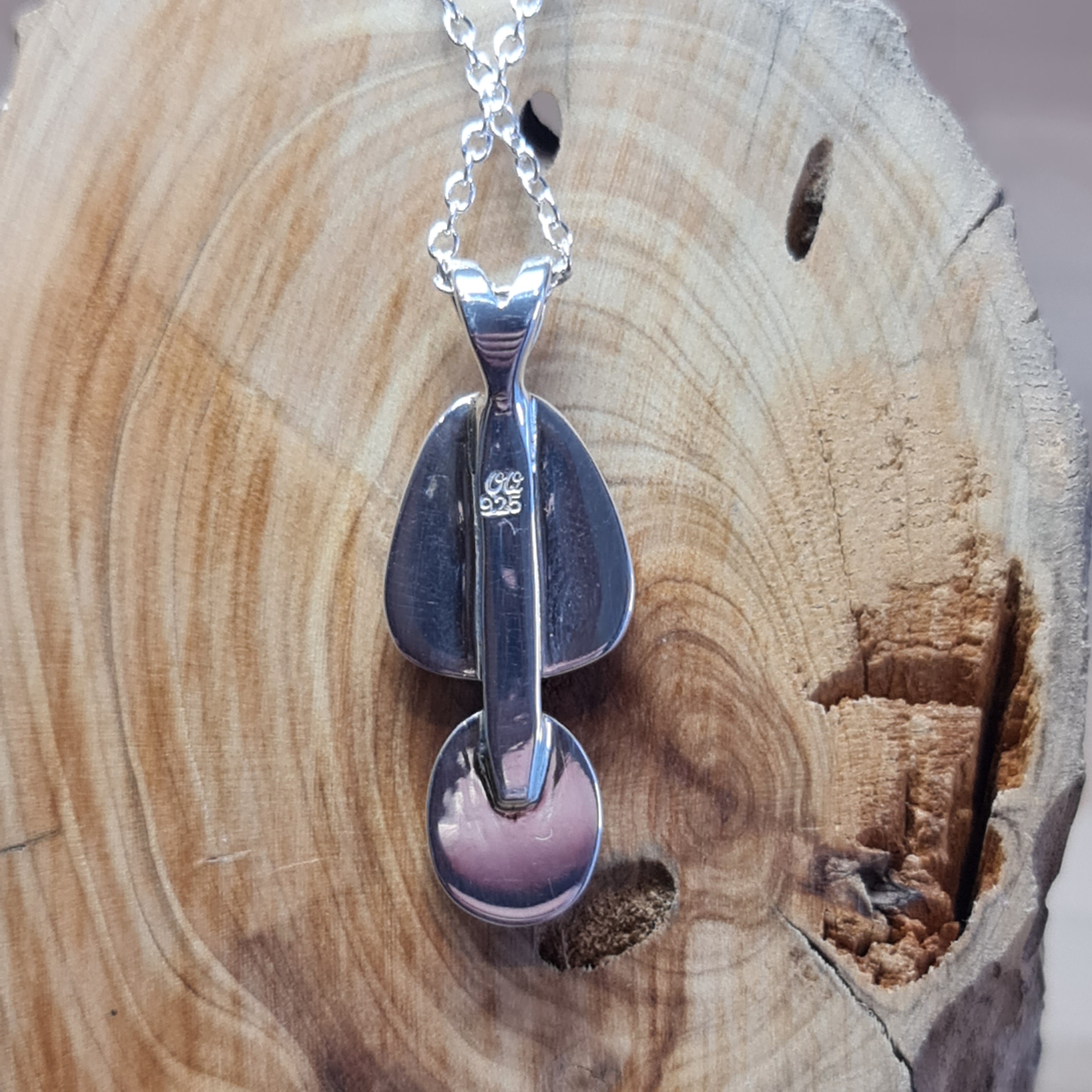 Double White Coober Pedy Opal Pendant 045N