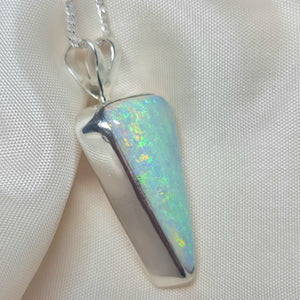 Silver Coober Pedy Crystal Opal Pendant 084f