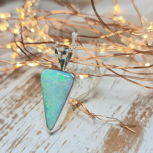 Silver Coober Pedy Crystal Opal Pendant 084f