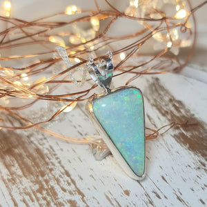 Silver Coober Pedy Crystal Opal Pendant 084f