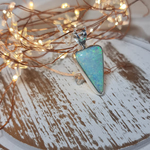 Silver Coober Pedy Crystal Opal Pendant 084f