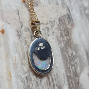9ct Gold Coober Pedy Crystal Opal Pendant 084g