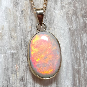 9ct Gold Coober Pedy Crystal Opal Pendant 084g