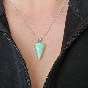 Silver Coober Pedy Crystal Opal Pendant 084f