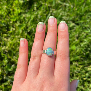 Mystic Coober Pedy Opal Silver Ring 083F