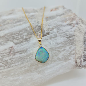 9ct Gold Coober Pedy Olympic Opal Pendant 084B