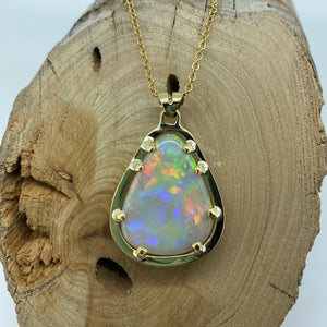 18ct Gold Coober Pedy Opal Pendant 075C