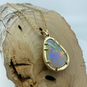 18ct Gold Coober Pedy Opal Pendant 075C