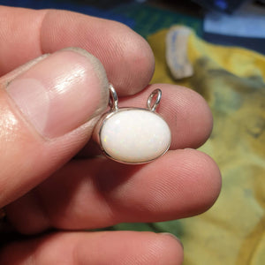 White Coober Pedy Opal Pendant 002F